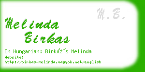 melinda birkas business card